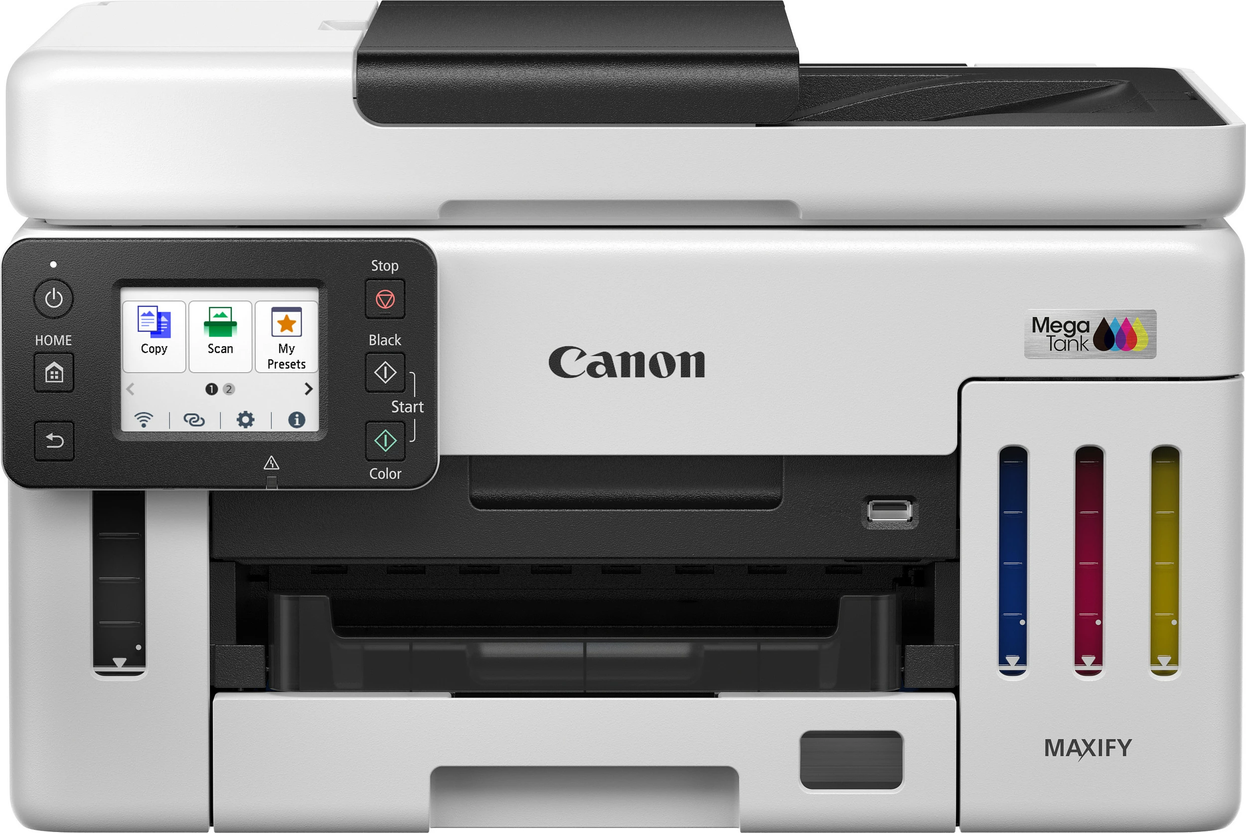 Printer multifunksional Canon MAXIFY GX6150, Inkjet me ngjyra, A4, Duplex, Wi‑Fi/Ethernet, bardh e zi