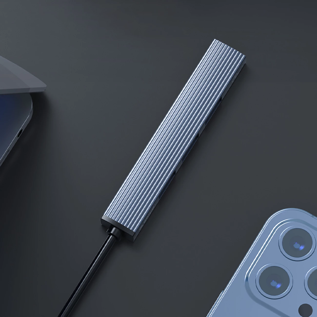 Kasë Orico AH-A13, 4 porta USB-A (1x USB 3.0, 3x USB 2.0), alumini, Gri