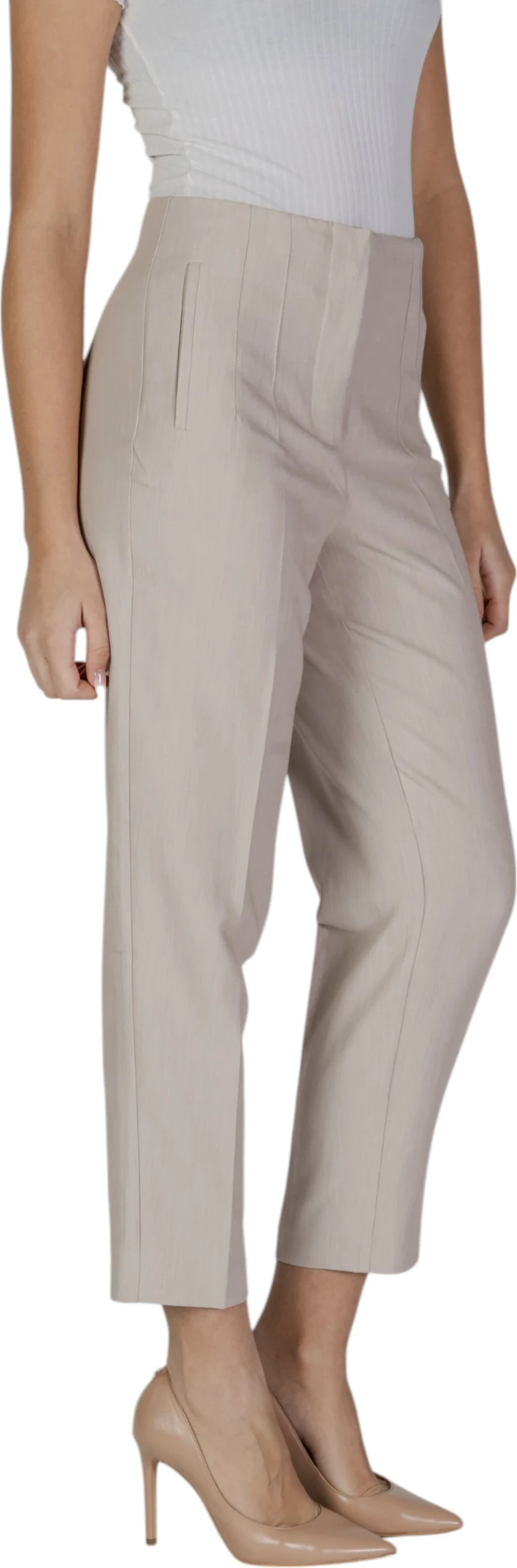 Pantallona për femra Only ONLRAVEN LIFE HW Pant TLR 15298565, bezhë [Madhësia: W40 L32]
