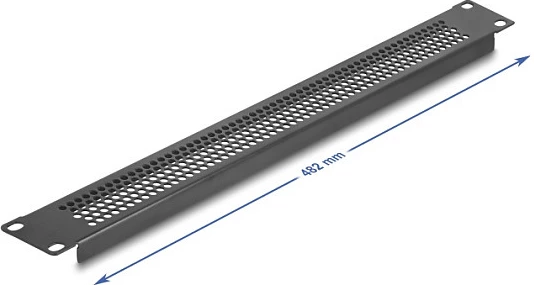 Panel mbulues DeLOCK 19" 1U me vrima të rrumbullakta, metal, i zi