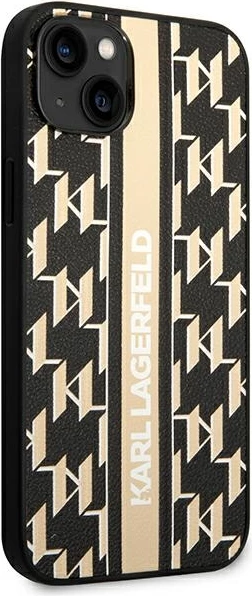 Mbështjellës Karl Lagerfeld Monogram Stripe për iPhone 14 Plus 6.7", Kafe