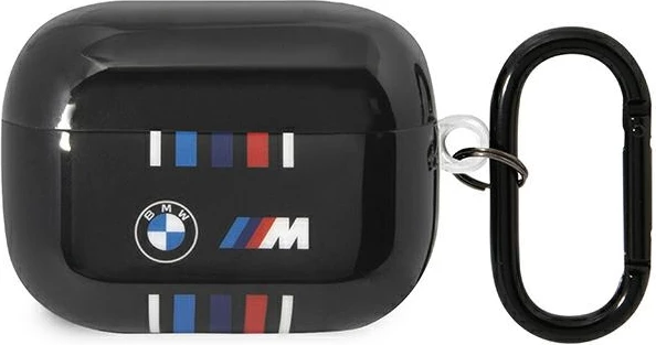 Mbështjellës BMW Multiple Colored Lines për AirPods Pro, me karabinë, i zi