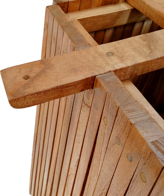 Bazë për tavolinë bar Darius dru mindi, ngjyrë natyrale, 60x60x90cm