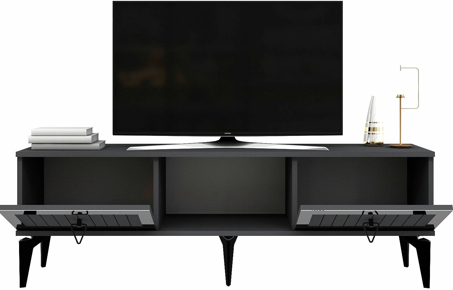 Komodë TV Skye Decor, Linda, anthracite, silver