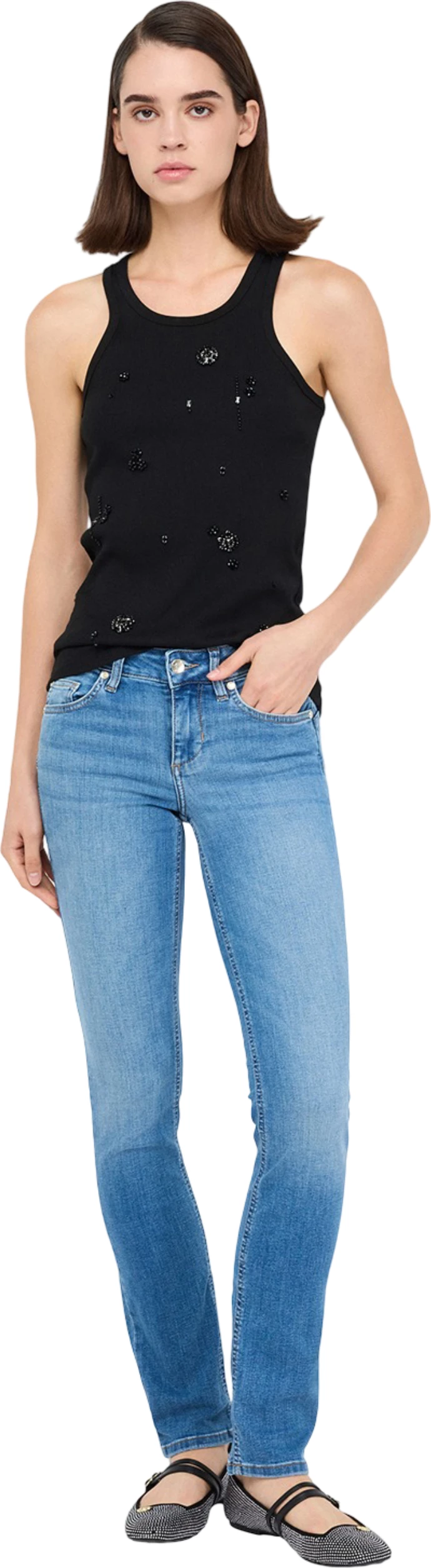 Xhinse slim për femra Liu Jo B.UP Magnetic Reg.W. UXX028 D4186, denim e çelët [Madhësia: W31 L32]