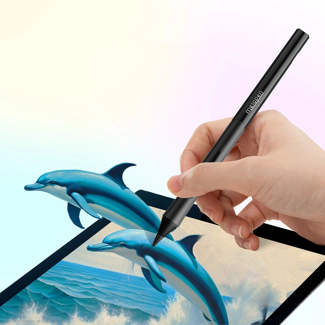 Stylus për iPad, Metapen Pencil D1, Bluetooth me buton anësor, saktësi 0.1 mm, USB‑C, i zi