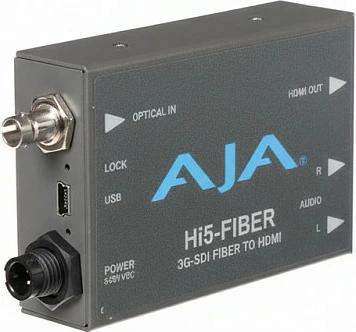 Konvertues video AJA Hi5-FIBER, 3G-SDI Fiber në HDMI, gri