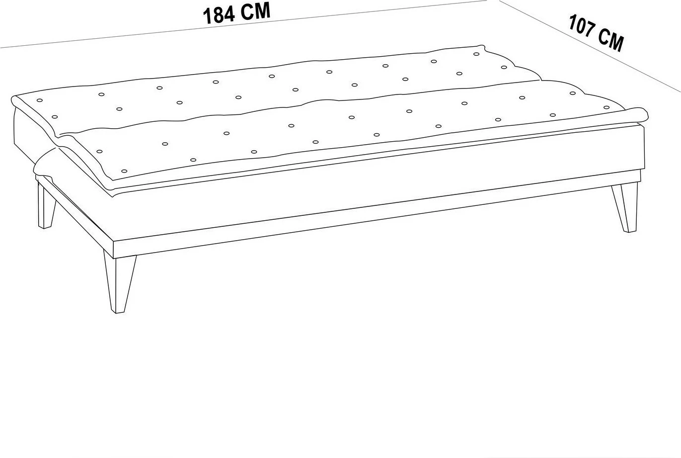 Set divan-krevat Atelier del Sofa, ngjyrë kaltër e errët, Fuoco-TKM06-1048