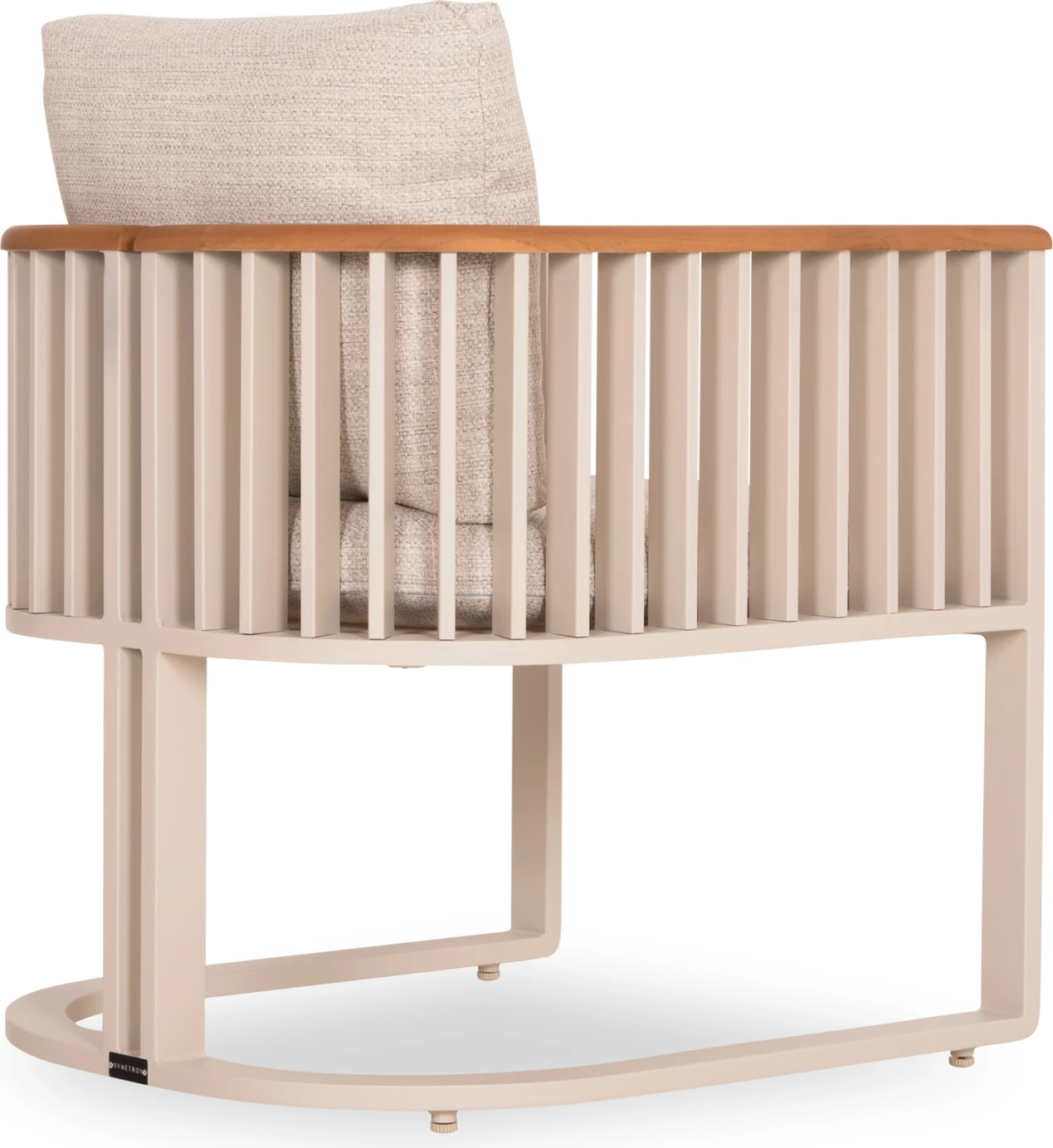 Karrige ngrënie për jashtë, alumini, ngjyrë fildishi, jastëkë bezhë, ETERNITY CD6176.01, 65x72x84cm