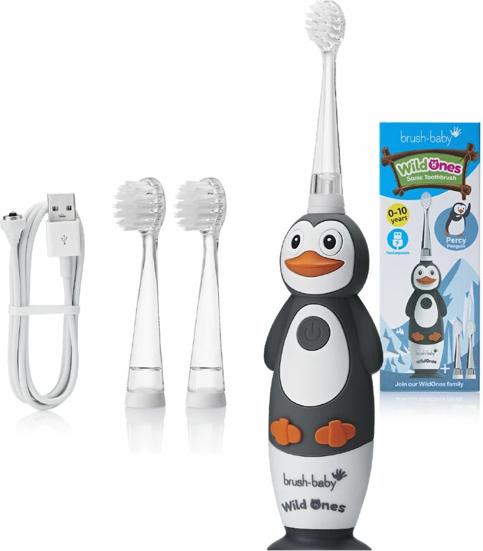 Furçë dhëmbësh elektrike për fëmijë Brush-Baby WildOnes Sonic Penguin, 1 copë
