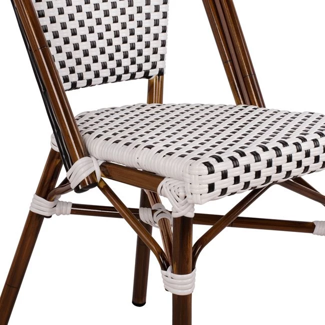 Karrige alumini pamje bambuje me rattan bardhë/zi FH5566.01 7