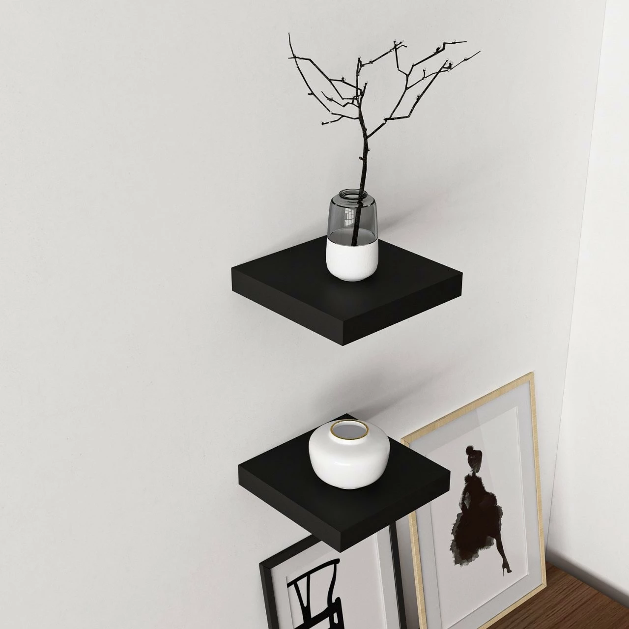 Raft muri Skye Decor, Gizli2 23, ngjyrë e zezë