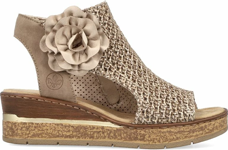 Sandale platformë për femra Rieker 63791-60, bezhë