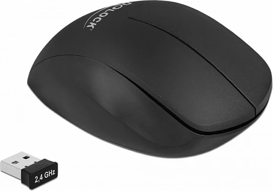 Maus vertikal wireless DeLOCK 12598, Bluetooth + USB-A, 1600 DPI, i zi/kuq
