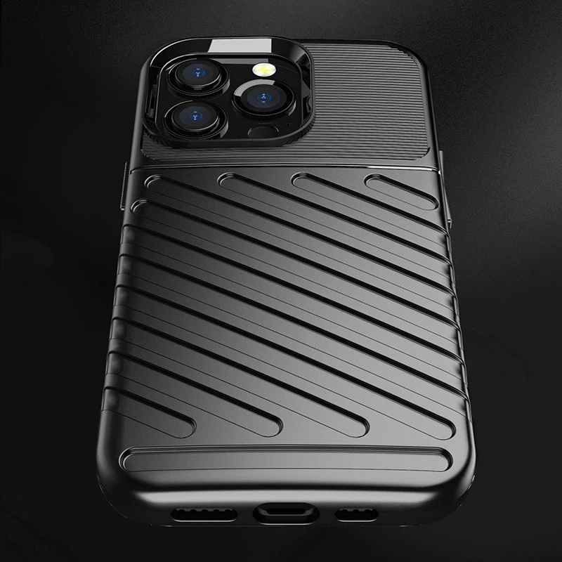 Mbështjellës Hurtel Thunder Case për iPhone 13 Pro, TPU, i zi