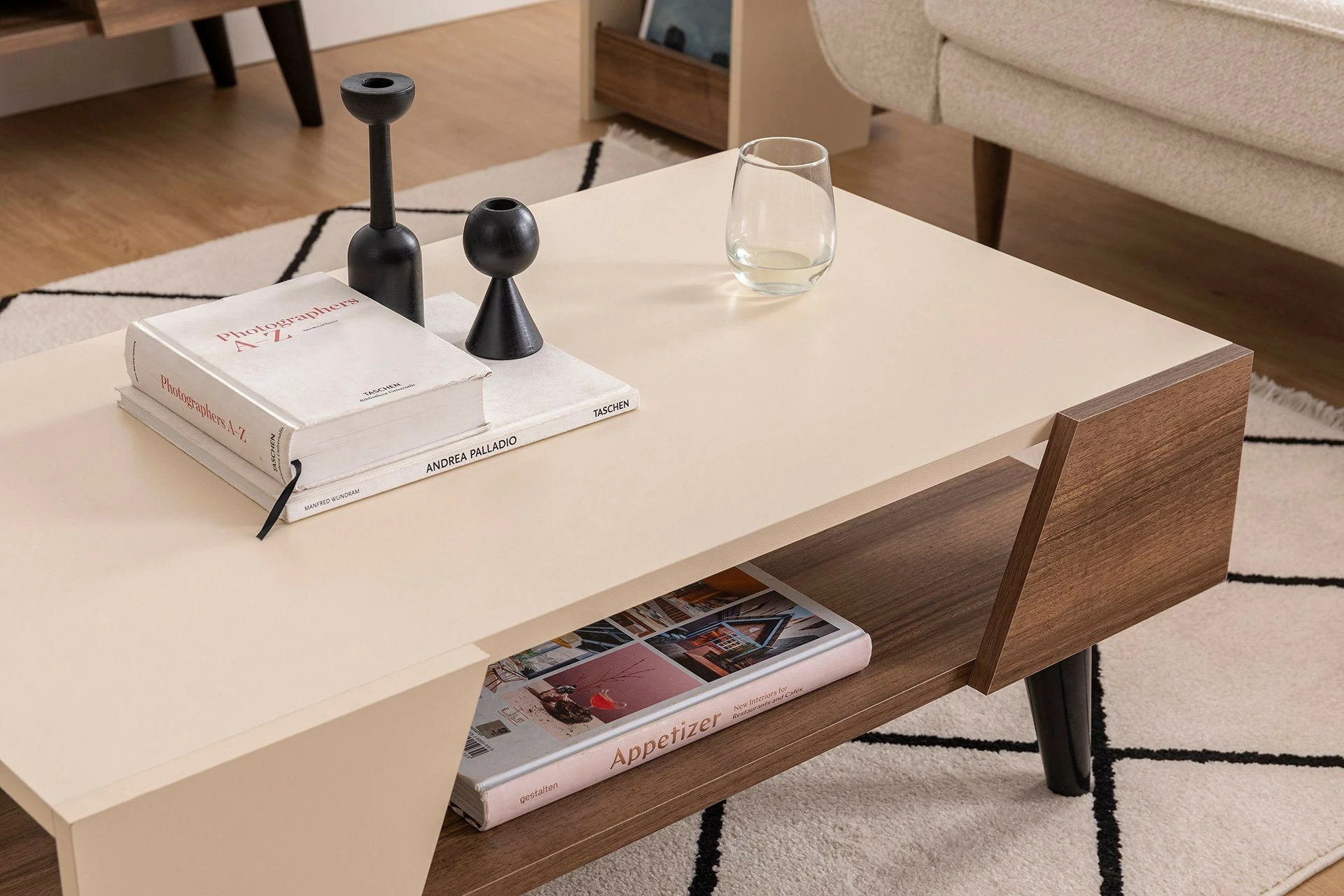 Tavolinë kafeje Hanah Home, Clark, ngjyrë arre dhe bezhë