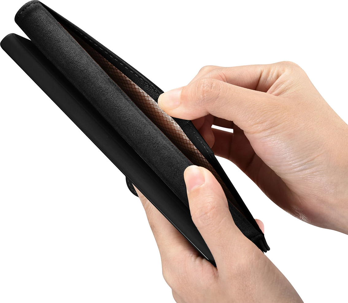 Mbështjellës iCarer Haitang Wallet për Samsung Galaxy S23 Ultra, lëkurë, i zi