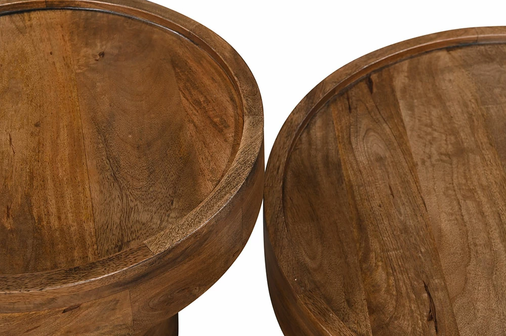 Tavolinë kafeje Dubai, dru mango, ngjyrë arre, 70x70x40 cm