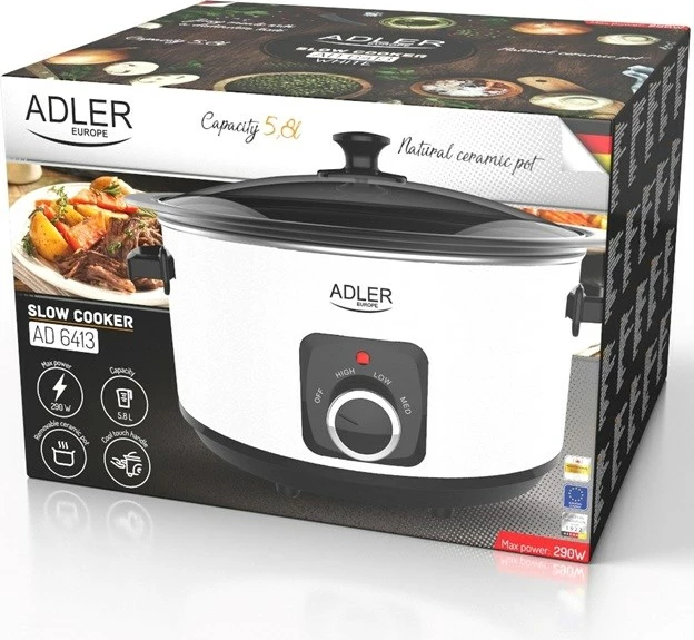 Gatues i ngadaltë Adler AD 6413W, 5.8 litra, Bardhë