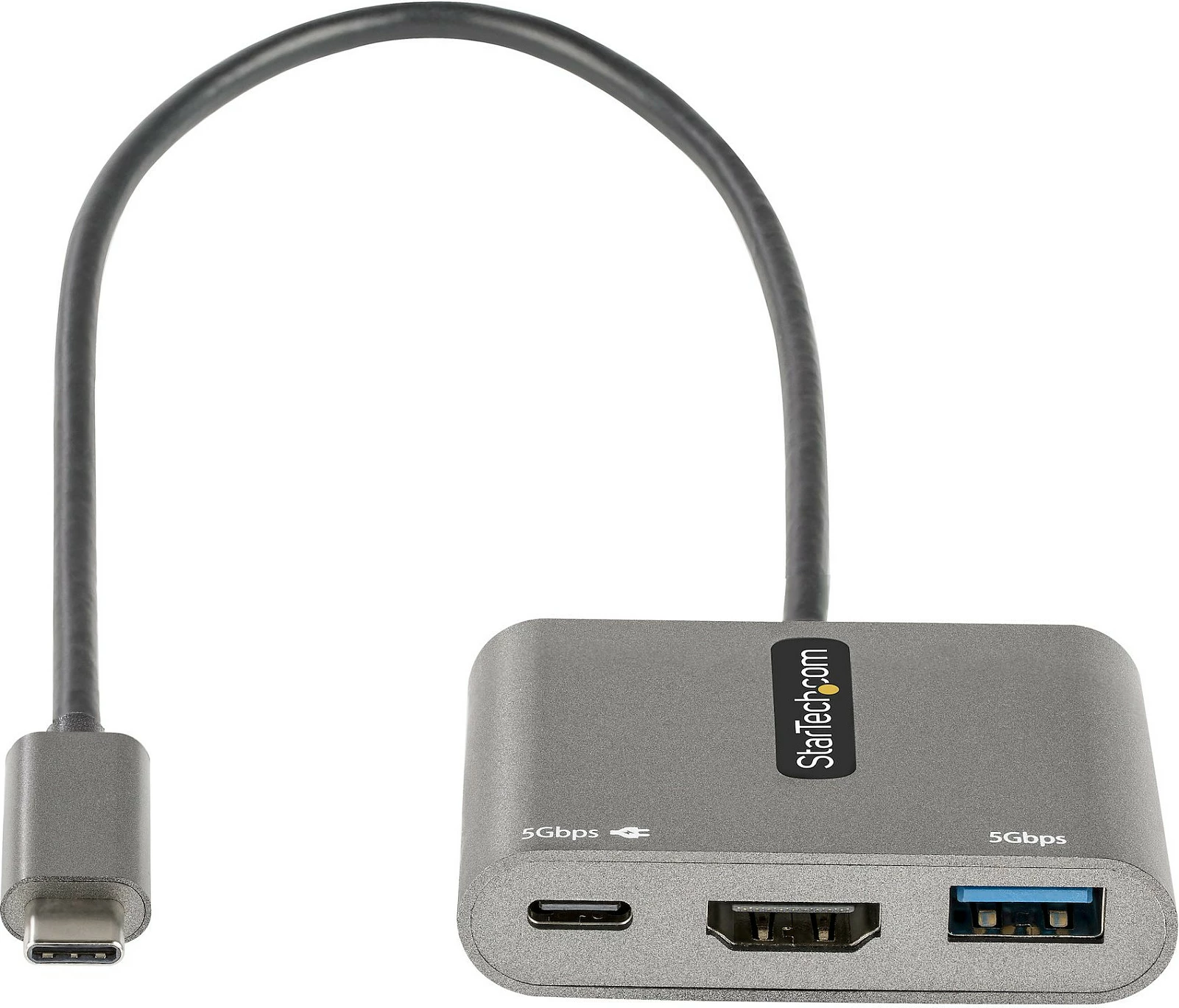 Adapter USB-C multiport StarTech CDP2HDUACP2, HDMI 4K, PD 100W, USB 5Gbps, gri