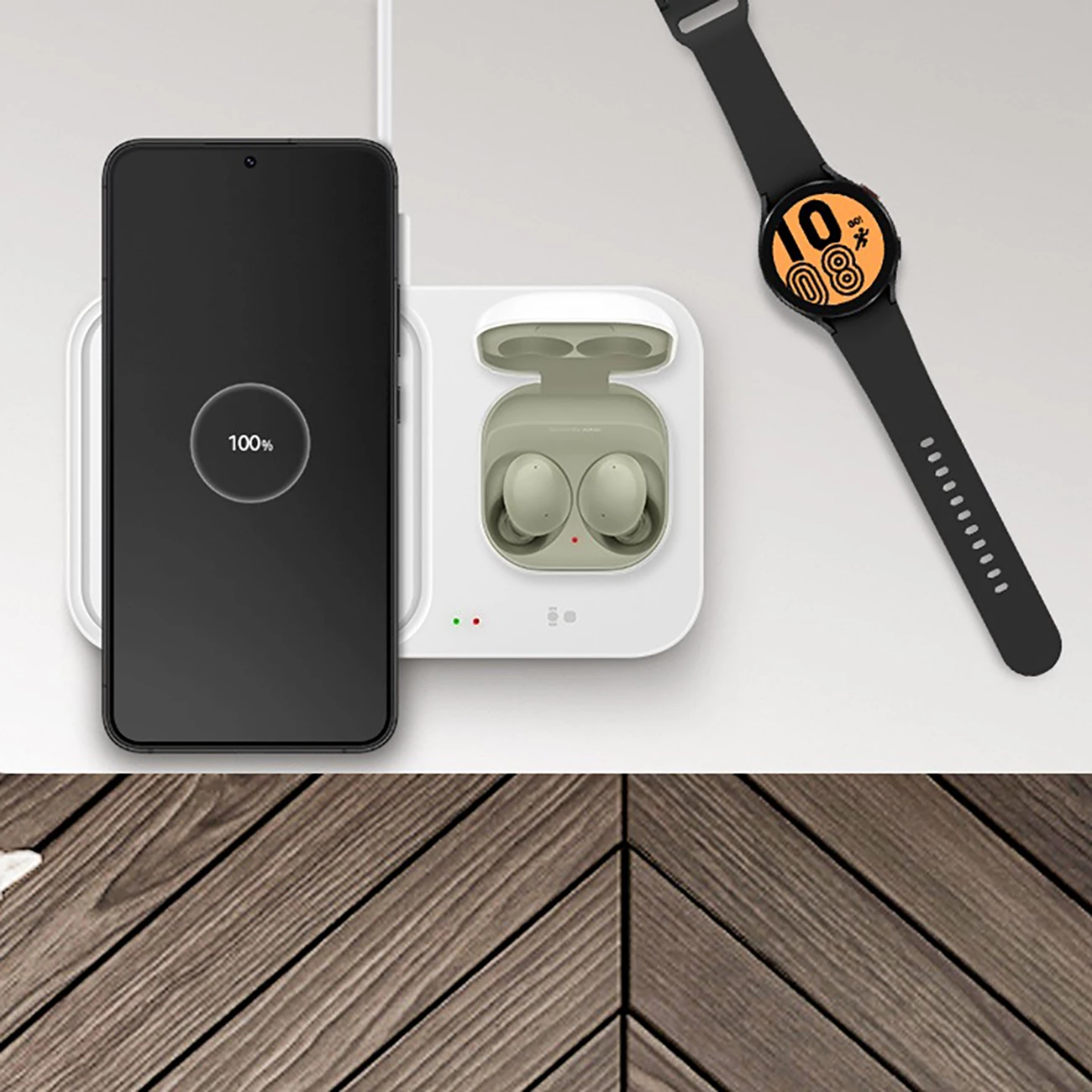 Karikues wireless Samsung Wireless Charger Duo EP-P5400TWEGEU, 15W, me kabllo USB-C, i bardhë, set