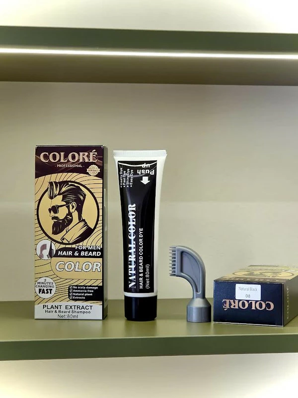 Shampo per Mjekerr dhe Floke Plant Extract, COLORÉ Professional,  Natural Black Pastë, 80ML