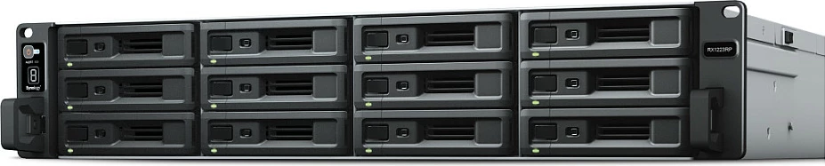 Kasë Synology RX1223RP, HDD/SSD, 2.5/3.5", Serial ATA, Hot-swap, Ngjyrë e zezë