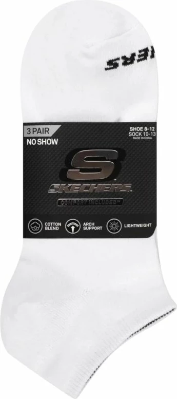 Çorape unisex Skechers 3pk no show S114041-107, të bardha [Madhësia: 39 - 42]