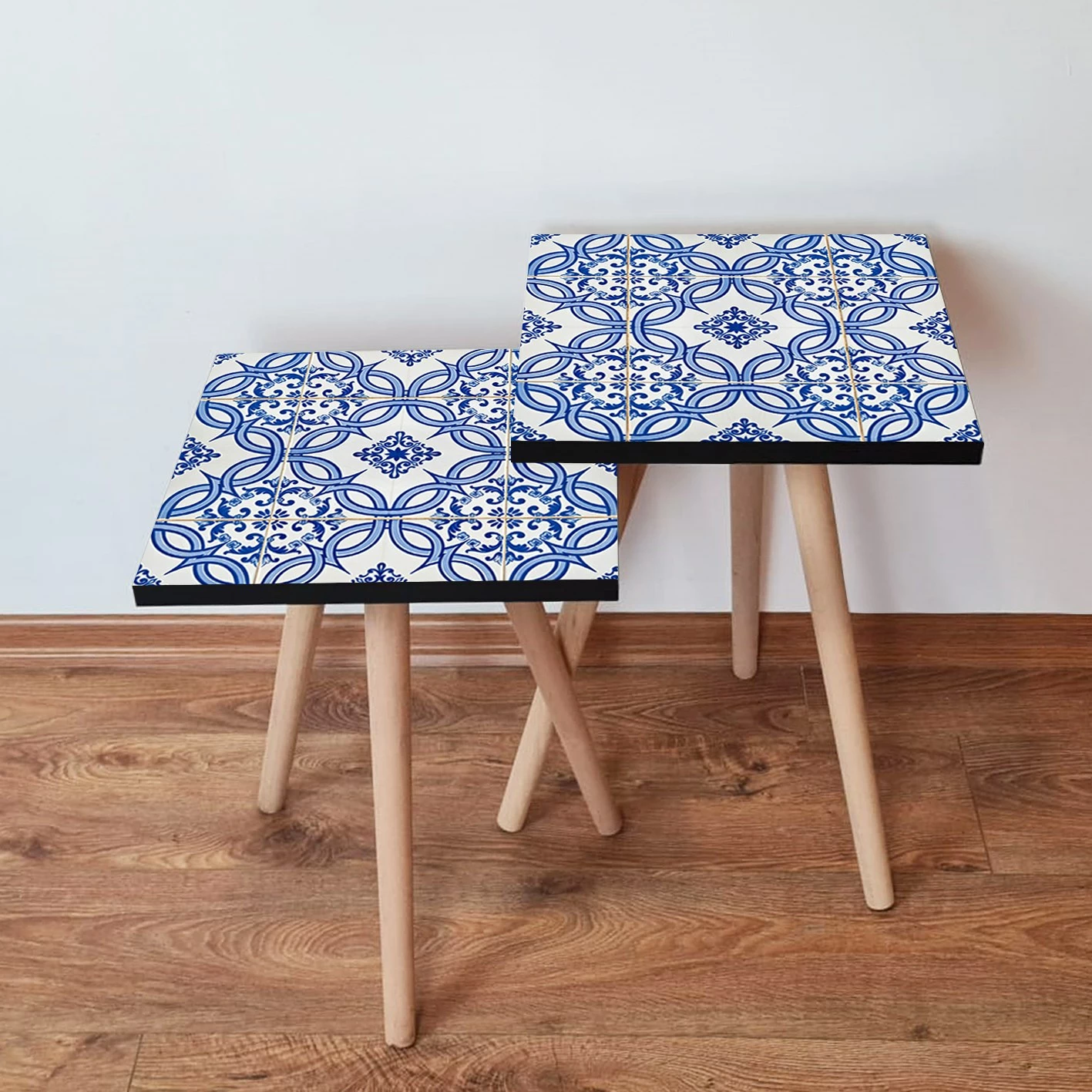 Set tavolina të mbivendosura, dy copë, Skye Decor, 2Shp41, ngjyrë kaltër e errët