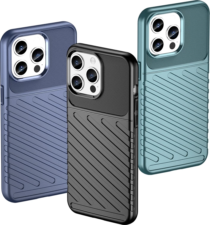 Mbështjellës Hurtel Thunder Case për iPhone 15 Pro Max, Kaltër