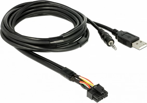 Kabllo zgjatëse USB-A DeLOCK 85718, 1.5 m, USB-A mashkull në USB-A femër, me jack 3.5 mm, e zezë