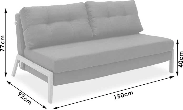 Karrige krevate Fancy, material stof, ngjyrë gri e errët, 150x92x77cm