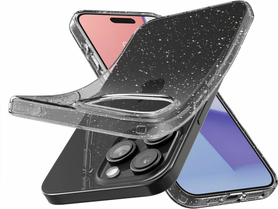 Mbështjellës Spigen Liquid Crystal Glitter për iPhone 15 Pro, Transparent me shkëlqim