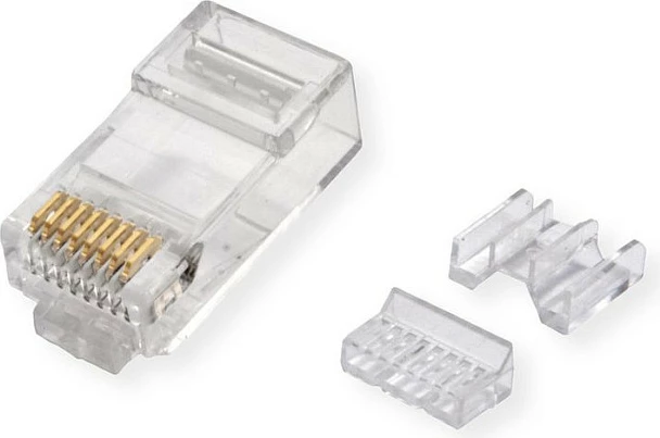Konektor RJ-45 ROLINE 21.17.3098, Cat6a, Gold Plated, 10 copë, Transparent