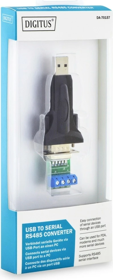 Adapter USB 2.0 në RS485 Digitus DA-70157, 80cm, i zi