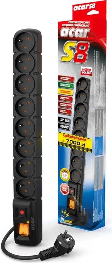 Kasë Acar S8, 8 dalje AC, 5m, e zezë