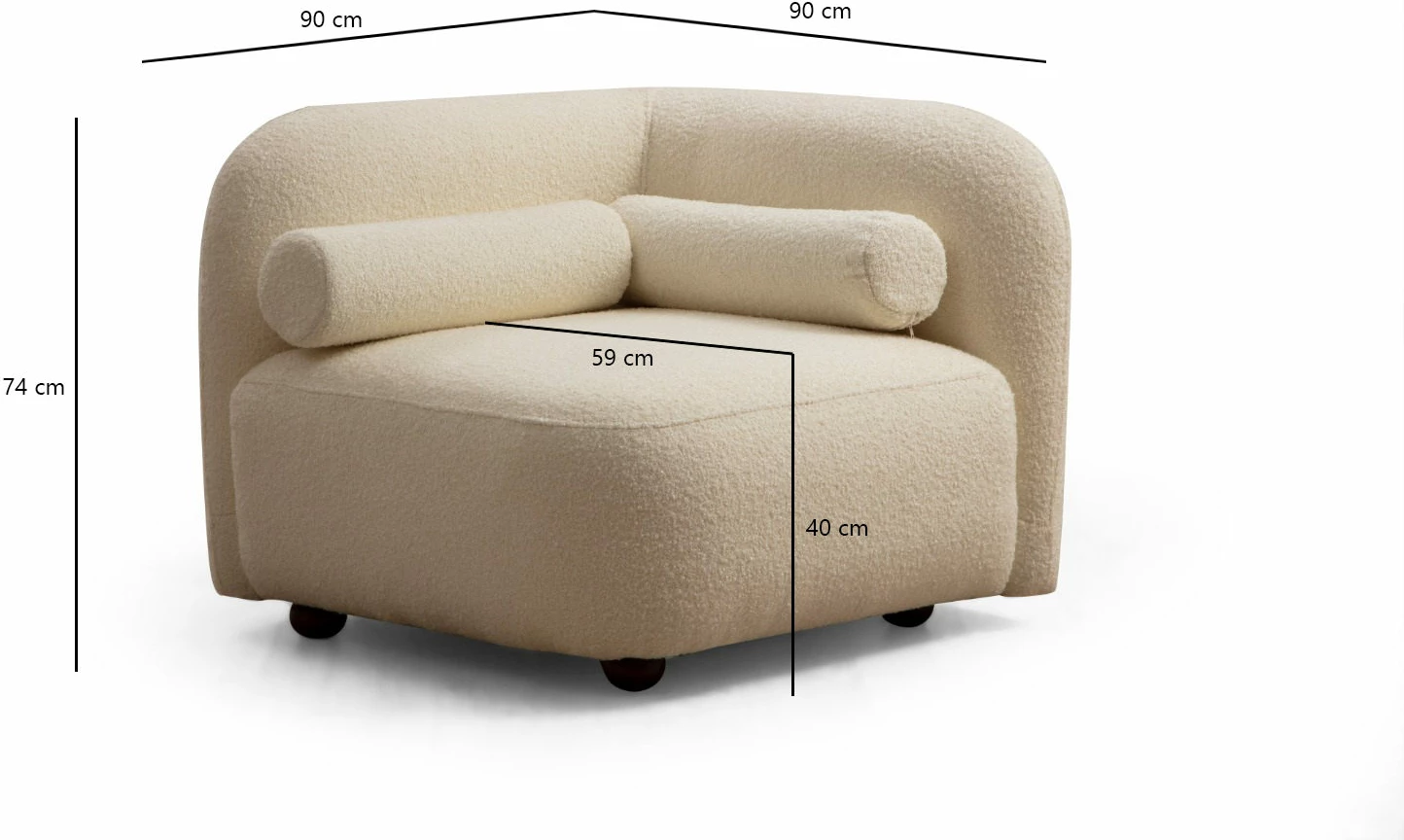 Karrige Wing Atelier del Sofa, bouclette krem Victoria
