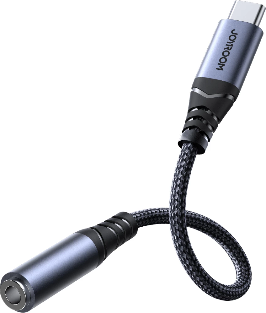 Adapter audio, Joyroom SY-C01, USB-C në 3.5 mm me DAC dhe USB-C pass-through 60W, e zezë