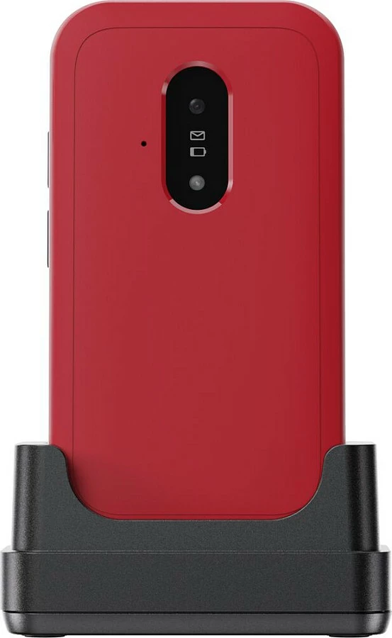 Celular Doro Leva E22, me kapak, ekran 2.8 inç, Single SIM, 1150 mAh, kuq/bardhë
