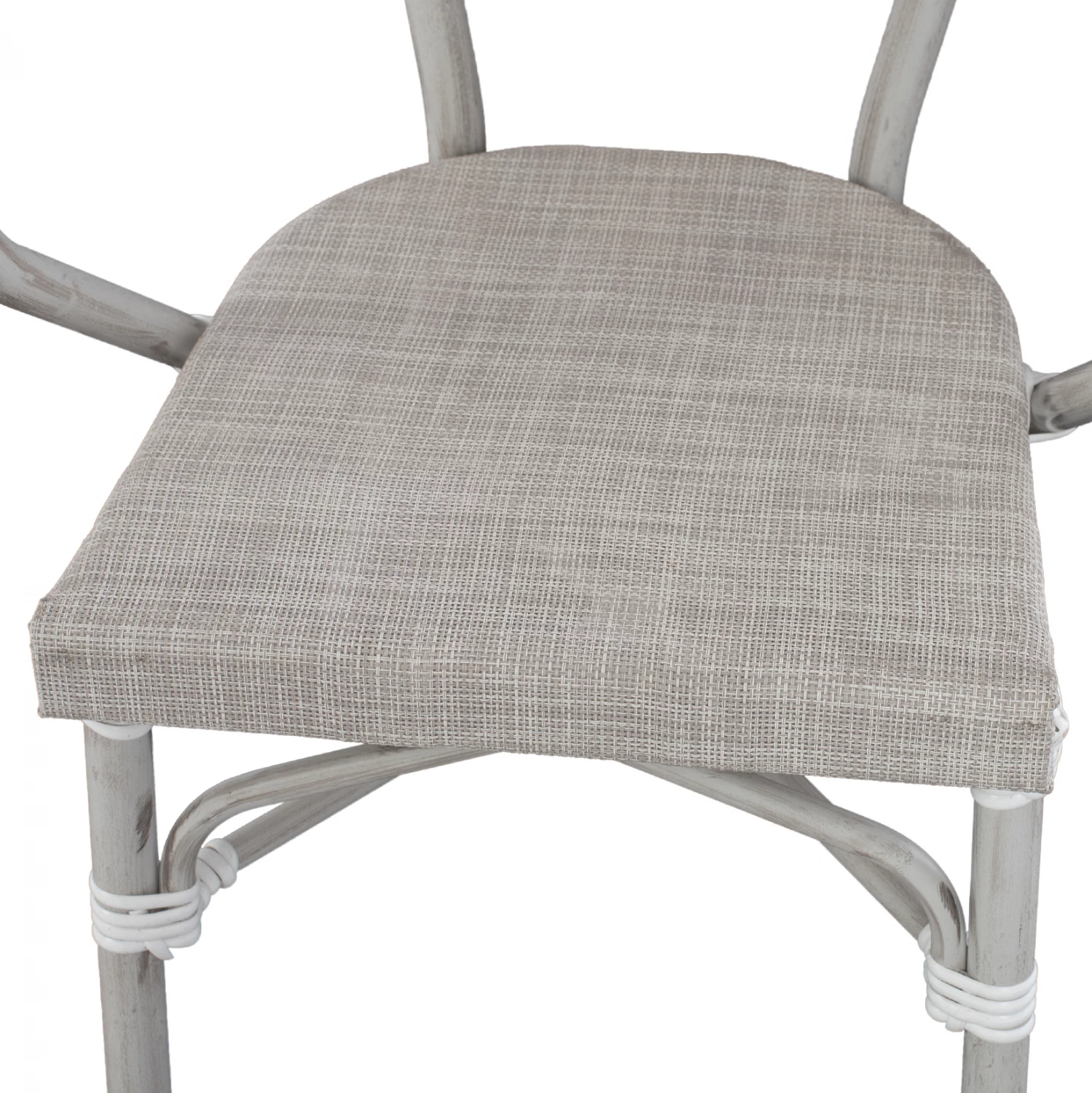 Karrige alumini pamje bambu, gri patinë, me tekstilene, FH5108, 57x57x83 cm