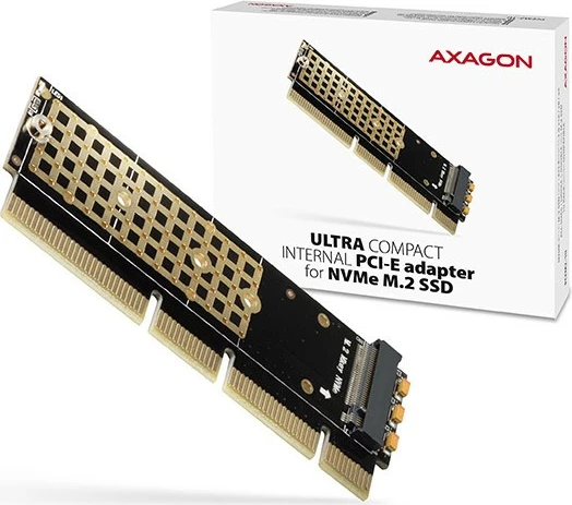 Adapter PCIe AXAGON PCEM2-1U, slot M.2 NVMe, për kompjuter, i zi
