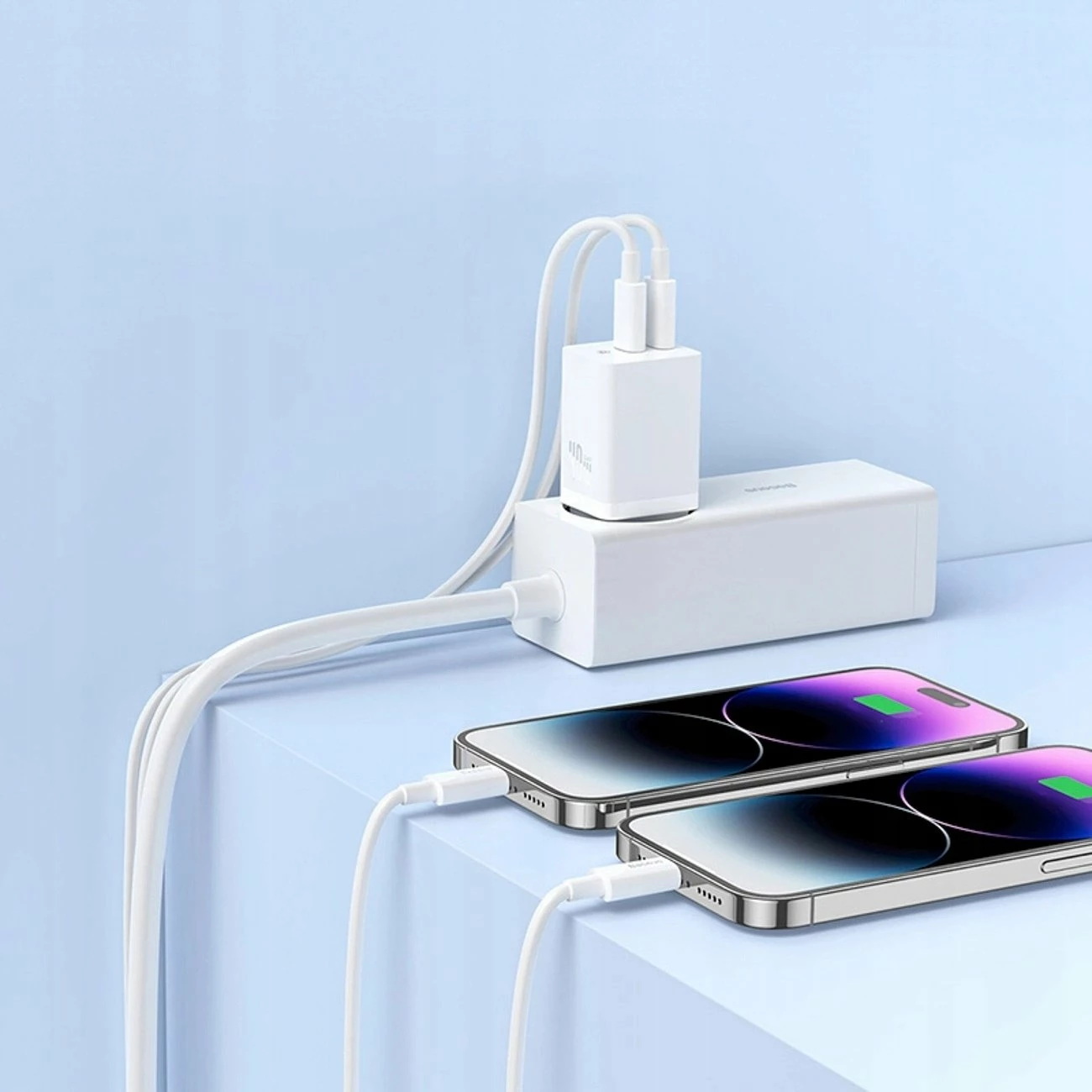 Adapter rryme Baseus GaN5 Pro 40W 2xUSB-C, i bardhë