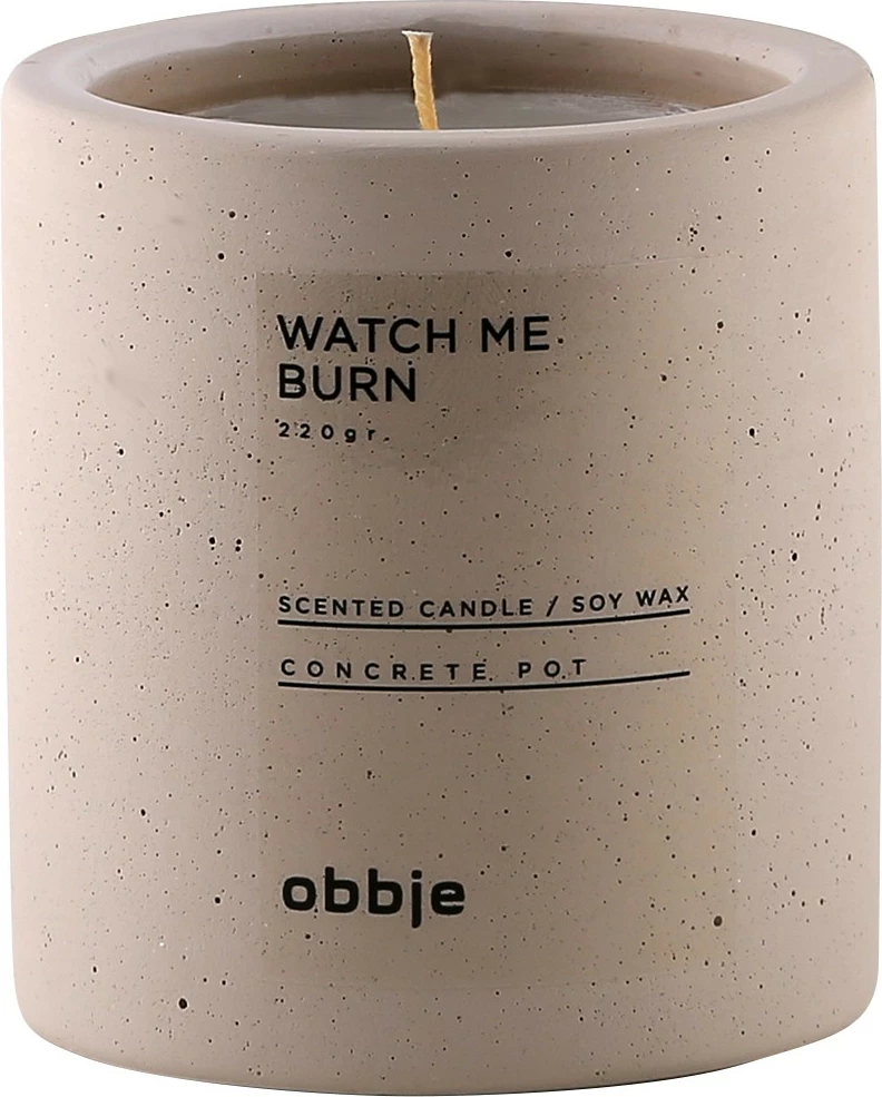 Qiri dekorativ prej betoni, aromë amber, Watch Me Burn Verti, 8.5x9cm
