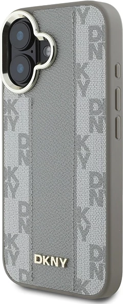 Mbështjellës DKNY për iPhone 16, MagSafe, lëkurë eco, Bezhe
