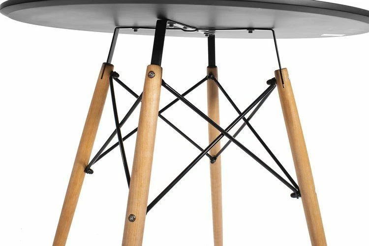 Tavolinë e rrumbullakët Mufart ETT 80cm MDF, këmbë ahu, e zezë