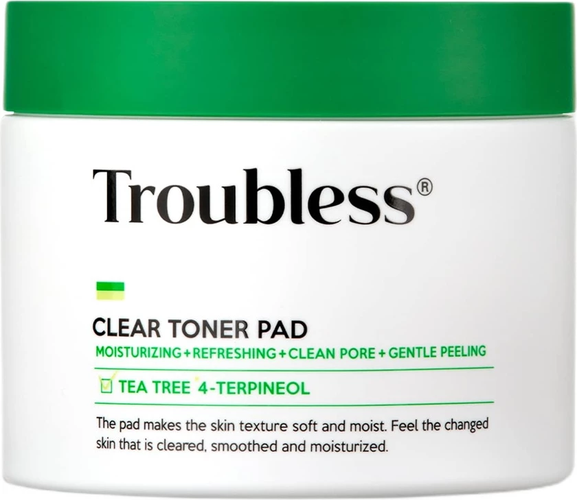 Pad toniku për femra Troubless Clear Toner Pad, 60 copë