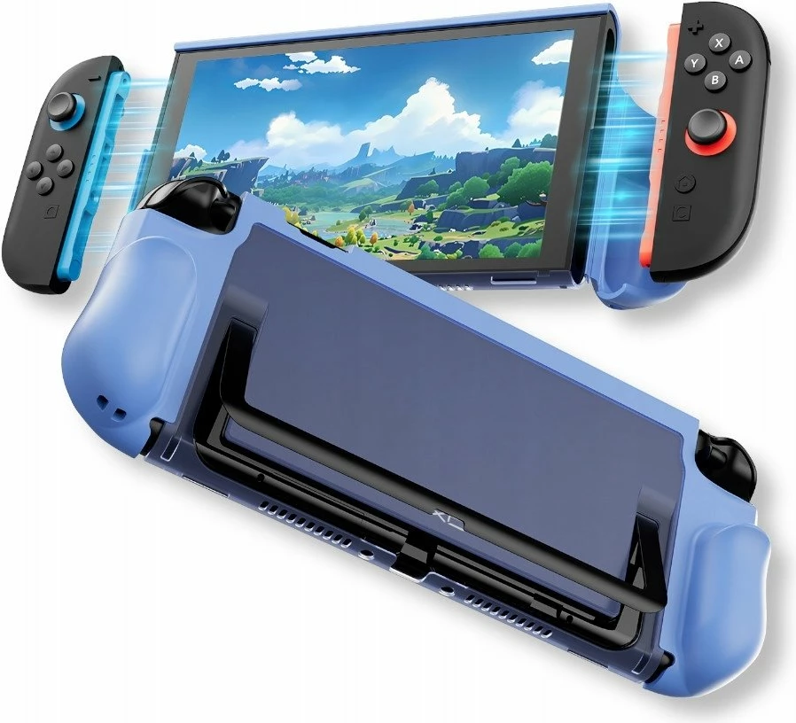 Mbështjellës konzole Yaxo Buzzard për Nintendo Switch 2, mbrojtje ushtarake, me mbajtëse të palosshme, Hydro Blue