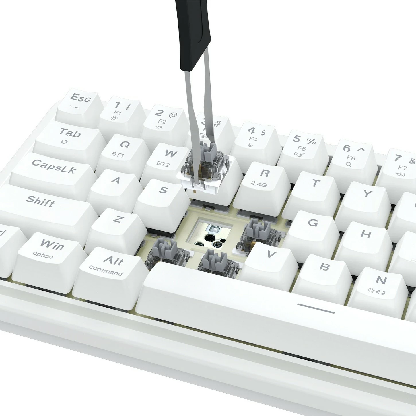 Tastierë mekanike Redragon Draconic V2 K730W-RGB-PRO, 60%, RGB, wireless/wired, e bardhë