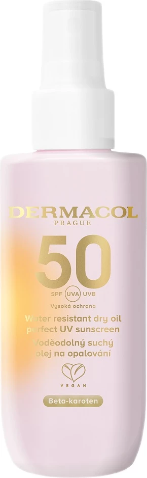 Vaj i thatë për diell spray Dermacol Sun Care SPF 50 për femra, 150ml
