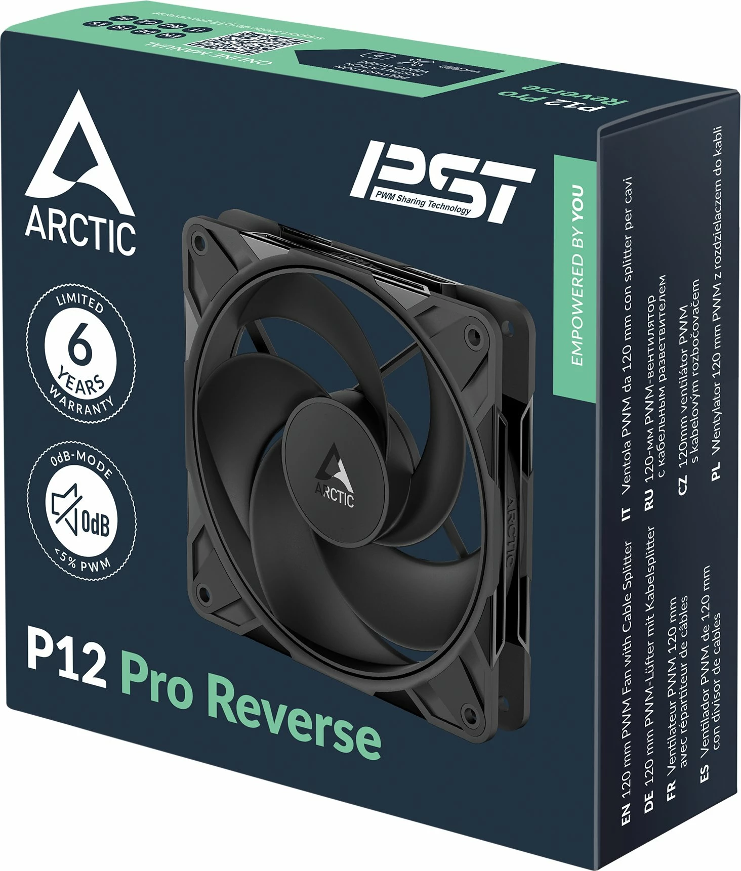 Ventilator kasë PC Arctic P12 Pro Reverse ACFAN00332A 120mm PWM 3 copë, i zi